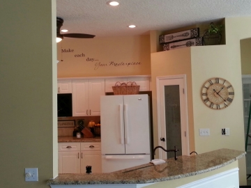 Kitchen before adding 3 pendant lights. 